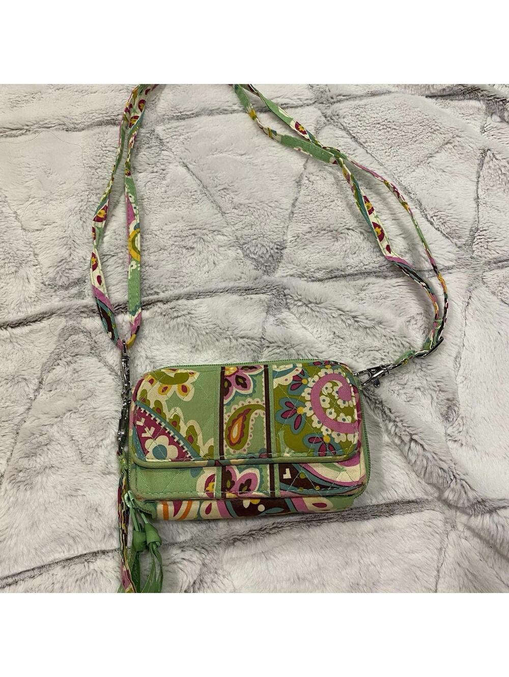 Vera Bradley Small Crossbody Bag Floral Print Cotton Wallet Canvas Women